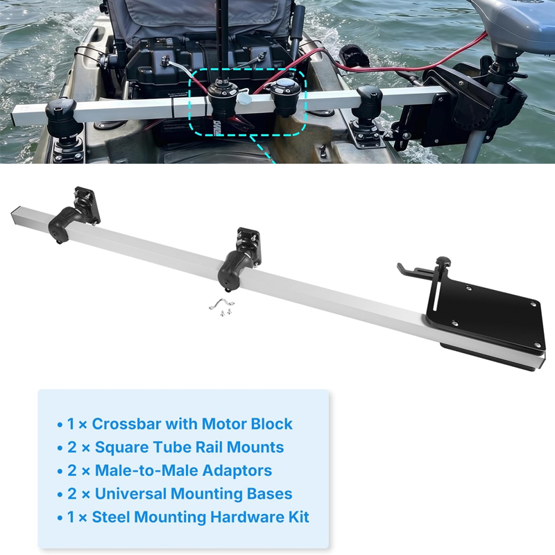 Electric Trolling Motor Kayak Mount - Support de fixation réglable pour moteur