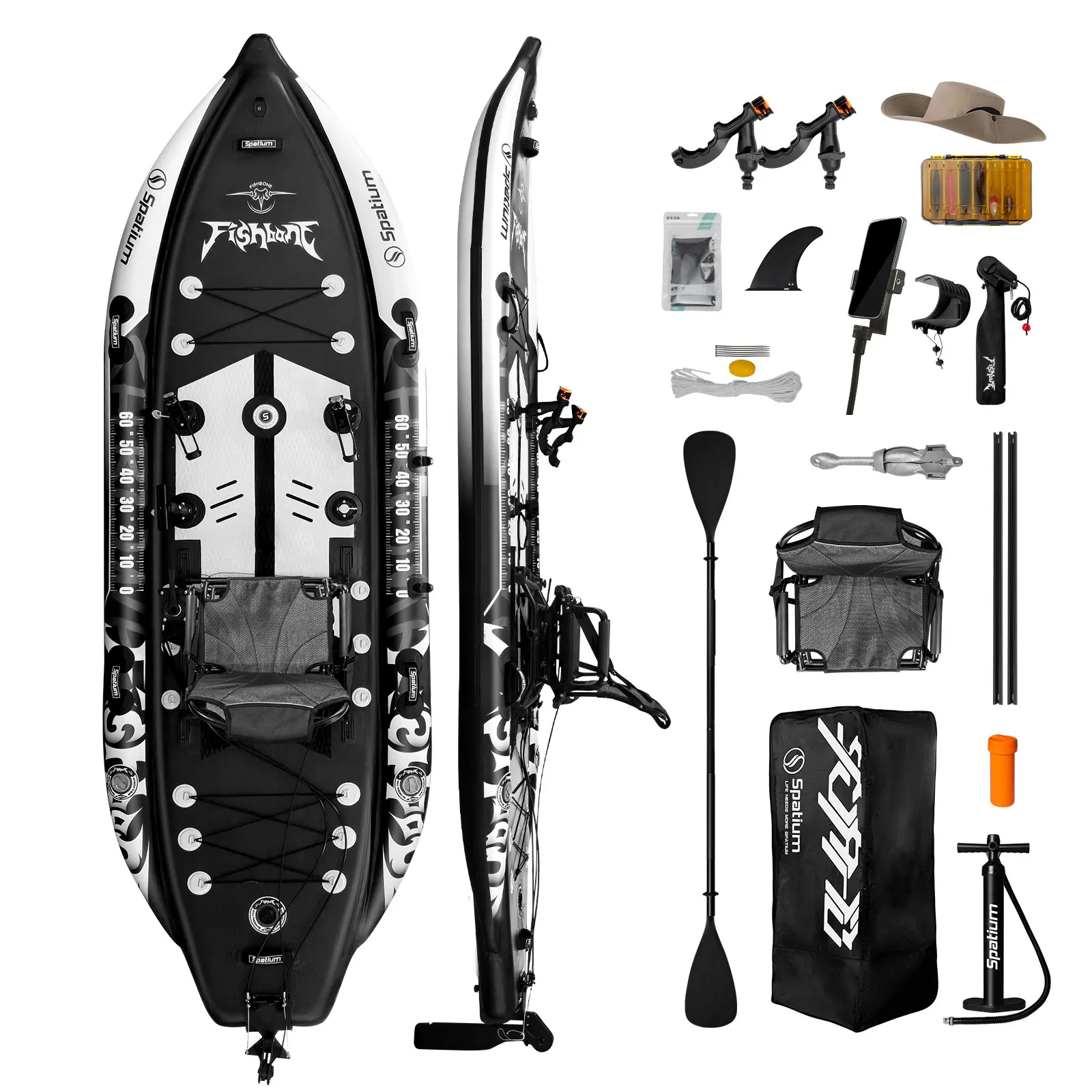 Drop Stitch Touring Kayak 1 Person - Kayak de pêche gonflable, système de