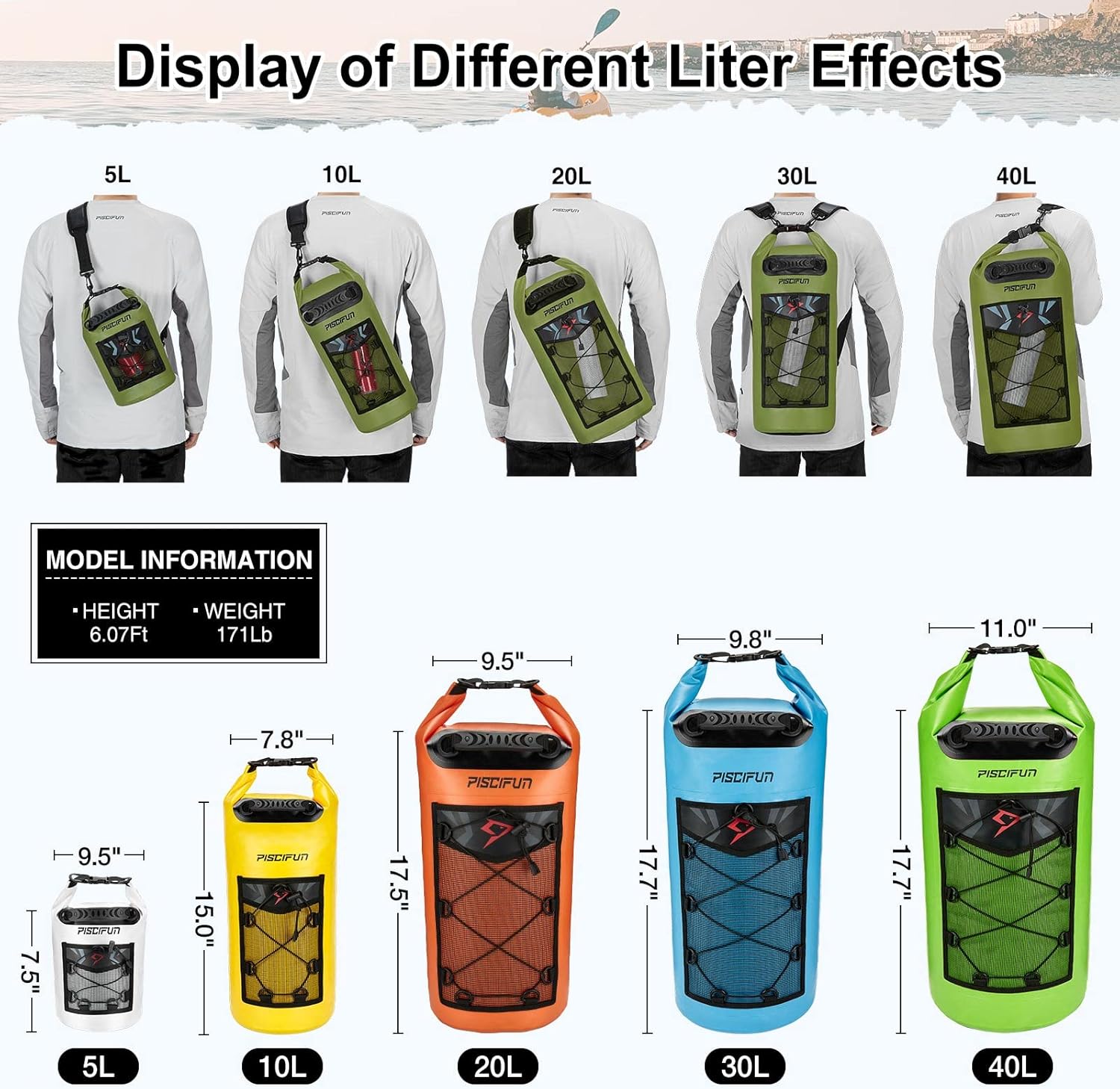 Piscifun Sac sec, sac à dos fl - Dry Bag Backpack 30L Waterproof avis et prix