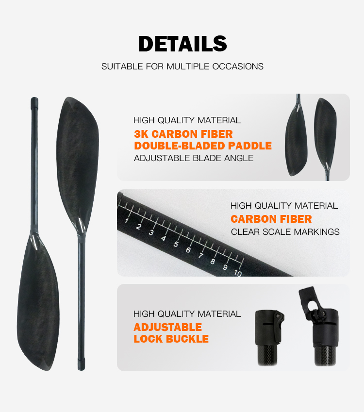 Pagaie de kayak réglable en fi - Kayak Paddle Carbon Fiber 2 Piece avis et prix