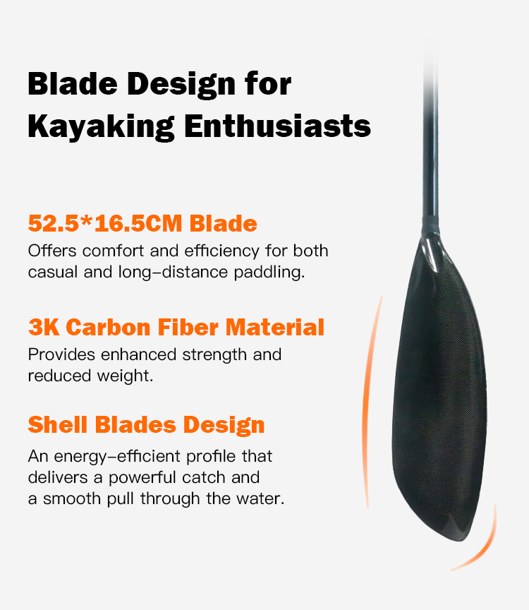Pagaie de kayak en fibre de ca - Kayak Paddle Carbon Fiber 2 Piece avis et prix