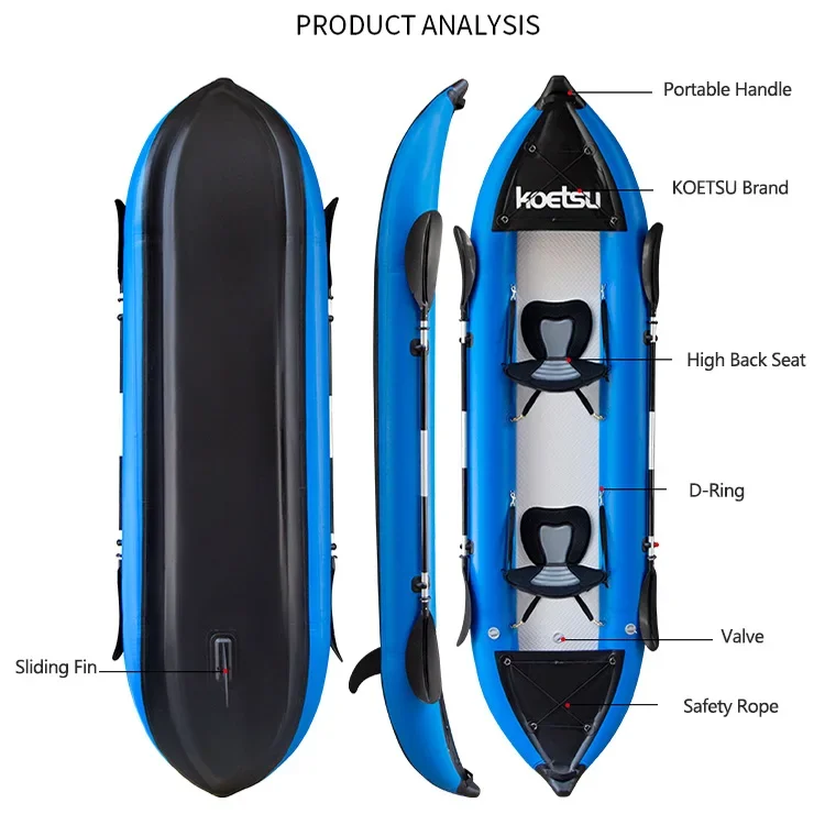 KOETSU-Canoé-kayak gonflable e - Inflatable Kayak 2 Person Drop Stitch avis et prix
